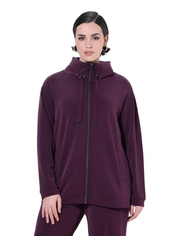 Ulla Popken Sweatjacke in dunkle pflaume