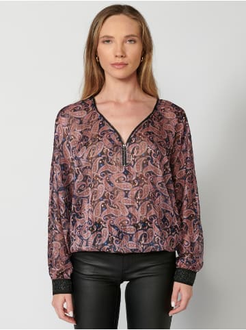 KOROSHI Bluse mit langen ärmeln in bunt