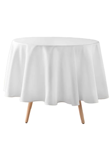 Douceur d’Intérieur Runder Tischdecken ESSENTIEL in Weiß, (B) 180 x (H) 0,2 x (L) 180 cm
