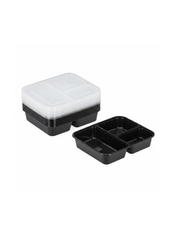 relaxdays 10x Meal Prep Boxen in Schwarz/ Transparent