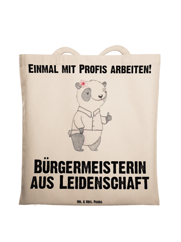 Mr. & Mrs. Panda Shopper Bürgermeisterin Leidenschaft mit Spruch in Creme