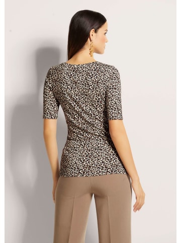 MADELEINE Halbarmshirt mit Animal-Print in caramel / schwarz