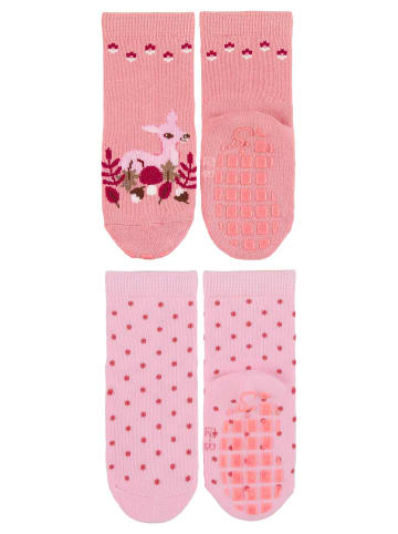 Sterntaler ABS Socken 2er-Pack Rehkitz + Tupfen in rosarot