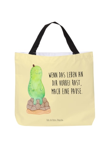 Mr. & Mrs. Panda Tasche Schildkröte Pause mit Spruch in Gelb Pastell