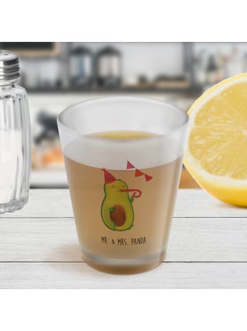 Mr. & Mrs. Panda Schnapsglas Avocado Party Zeit ohne Spruch in Transparent