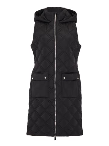 Threadbare Longweste THB Maggie Diamond Quilted Gilet in Schwarz