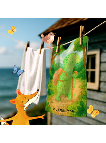Mr. & Mrs. Panda Handtuch Schildkröte Wanderer Design ohne Spruch in Weiß