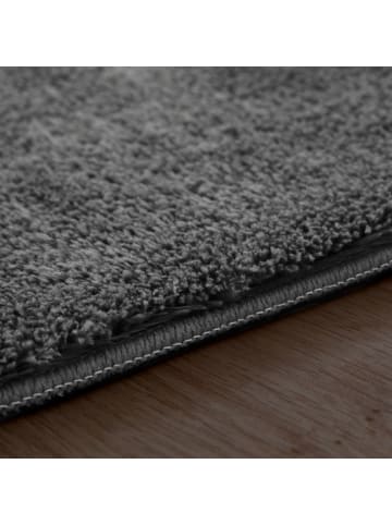 KADIMA DESIGN Teppich Kurzflor waschbar Unifarben Wohnzimmer in Anthrazit