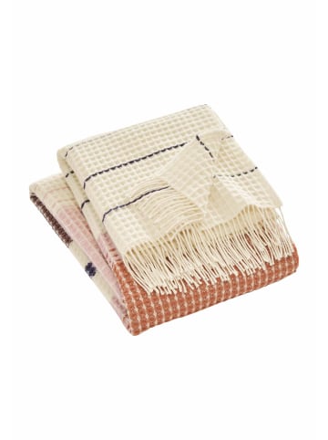 Hessnatur Hessnatur Streifenplaid TAMILO aus Bio-Lambswool mit Bio-Baumwolle in cremerosa