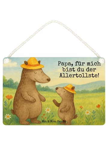 Mr. & Mrs. Panda Dekoschild Bären mit Hut Design mit Spruch in Weiß