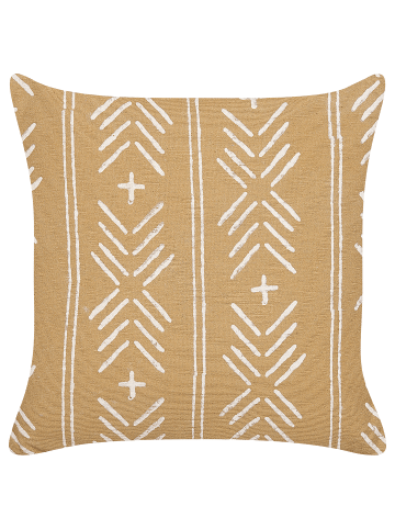Beliani Dekokissen BANYAN in Beige/Weiß - (W) 45 x (H) 10 x (L) 45 cm