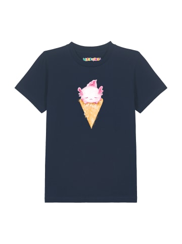 wat? Apparel T-Shirt Axolotl ice cream in Dunkelblau
