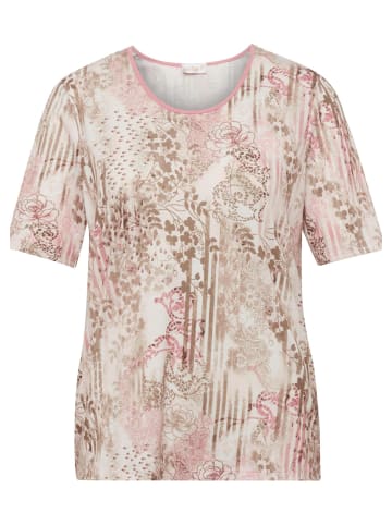 GOLDNER Bequemes Druckshirt im Mustermix in rosé / natur