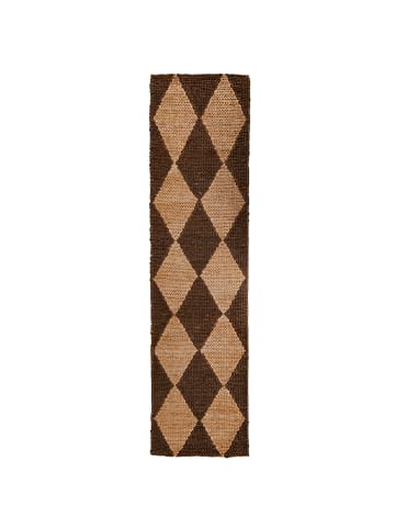 KADIMA DESIGN Teppich Jute Flachgewebe Rauten Muster, Wohnzimmer in Braun