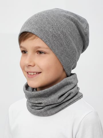 TupTam Unisex Kinder Beanie Mütze Schlauchschal Set in graphit