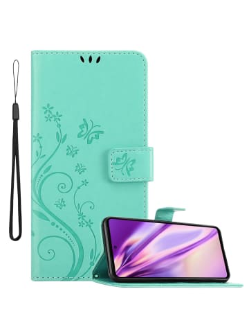 cadorabo Hülle für Samsung Galaxy A72 4G / 5G Blumen Design in FLORAL TÜRKIS