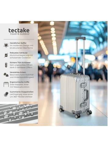 tectake Aluminium Boardtrolley, gängige Handgepäckgröße, abteilbarer Innenraum