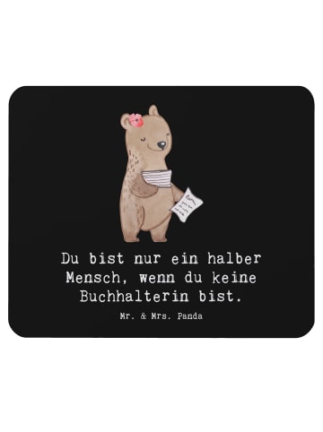 Mr. & Mrs. Panda Mouse Pad Buchhalterin Herz mit Spruch in Schwarz