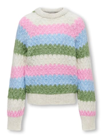 KIDS ONLY Pullover KOGCHOLE L/S O-NECK STRIPE KNT in birch