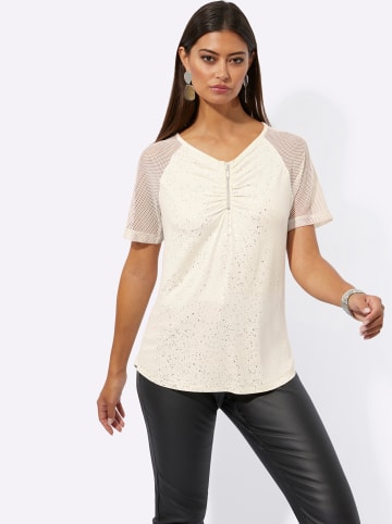 creation L Kurzarmshirt in champagner-silberfarben-bedruckt