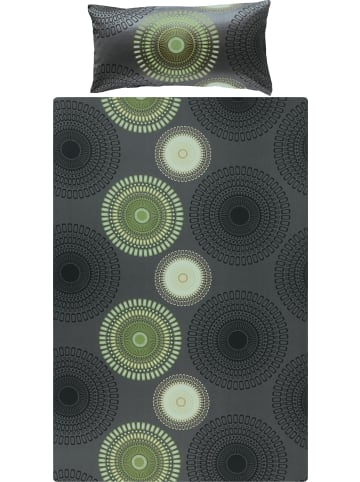 REDBEST Satin Bettwäsche in anthrazit-grün
