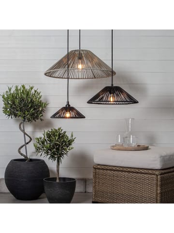 STAR Trading Outdoor Lampenschirm ,Vide' in Rattan-Optik, schwarz, klein