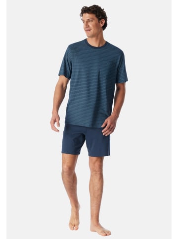 Schiesser Schlafanzug Comfort Essentials in Deep blue