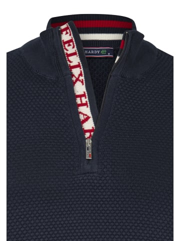 Felix Hardy Halber Reißverschluss Baumwollpullover in navy