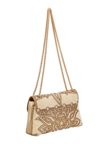 faina Women Flap Bag in Gold