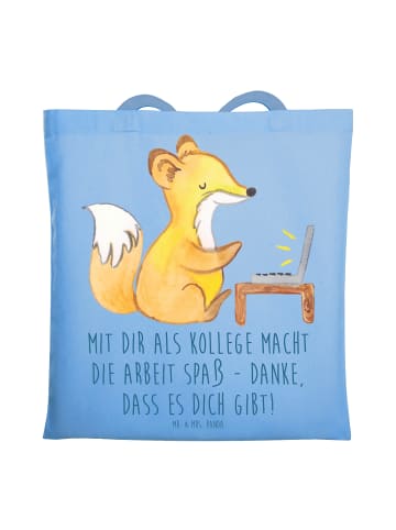 Mr. & Mrs. Panda Shopping Tasche Kollege Freude mit Spruch in Sky Blue