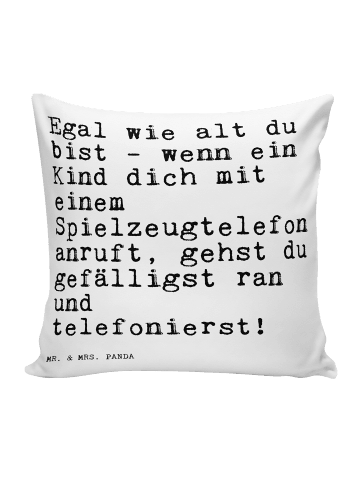 Mr. & Mrs. Panda Kopfkissen Egal wie alt du... mit Spruch in Weiß