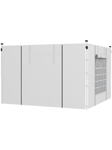 Outsunny Seitenteile für Pavillon,295L x 195H cm,Weiß
