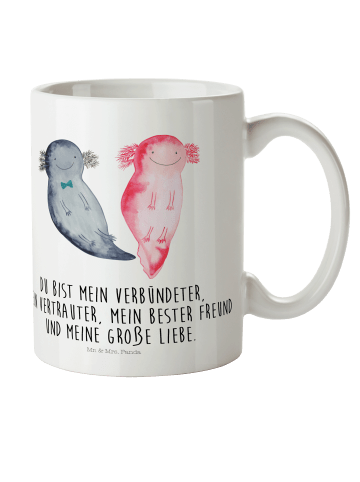 Mr. & Mrs. Panda Kindertasse Axolotl Freundin mit Spruch in Weiß