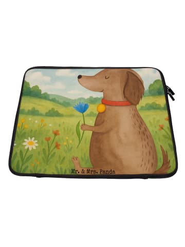 Mr. & Mrs. Panda Laptop Tasche Hund Blume Design ohne Spruch in Weiß