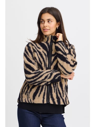 Fransa Sweatjacke FRNOVA CAR 2 20614818 kuschelige Jacke mit Animalprit in Schwarz