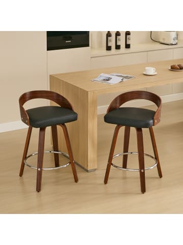 ABRIHOME Barhocker-Set in Schwarz 2er Set drehbar und höhenverstellbar