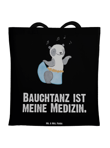 Mr. & Mrs. Panda Stoffbeutel Panda Bauchtanz mit Spruch in Schwarz