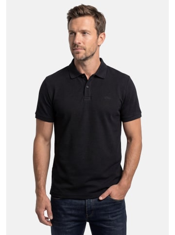 S. Oliver Poloshirt Basic in Schwarz / grün