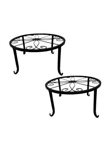 relaxdays 2x Blumenständer in Schwarz - (H)11 x Ø23 cm