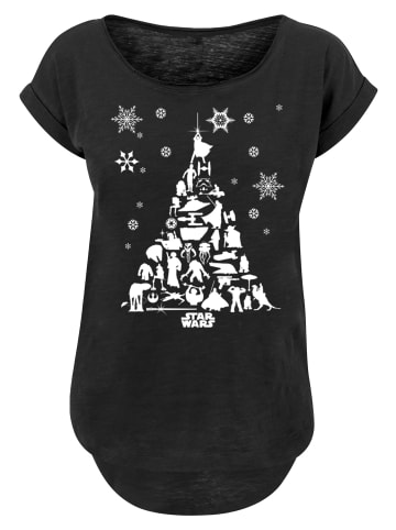 F4NT4STIC Long Cut T-Shirt Star Wars Christmas Weihnachtsbaum in schwarz