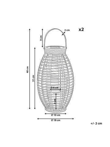 Beliani Dekorative Leuchte für den Außenbereich SHANGANI in