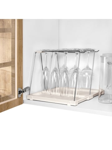 Tescoma Weinglashalter und Abtropfschale FlexuSPACE 330x148mm in weiß