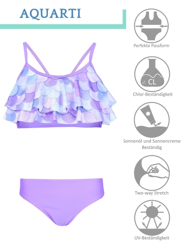 Aquarti Mädchen Bikini Set Zweiteilig Bikinislip Bustier in lila