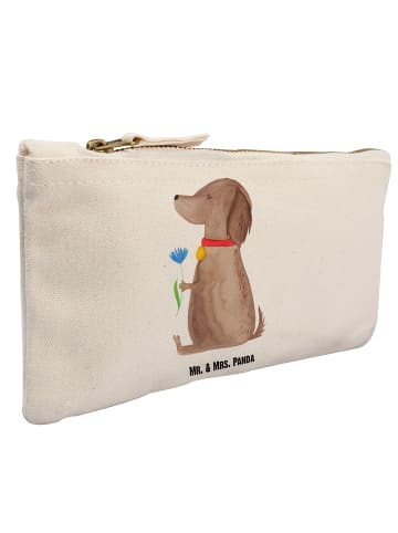 Mr. & Mrs. Panda Schminktasche Hund Blume ohne Spruch in Weiß