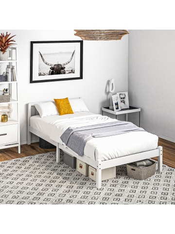HOMCOM Bettgestell in Weiß 208L x 96B x 70H cm