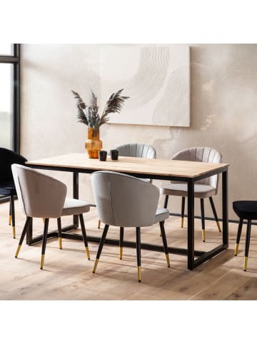 KADIMA DESIGN Esszimmertisch 180x90x76 cm Massivholz Metall Esstisch