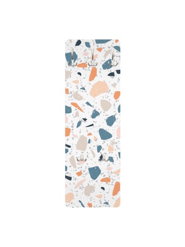 WALLART Garderobe - Detailliertes Terrazzo Muster Asti in Orange