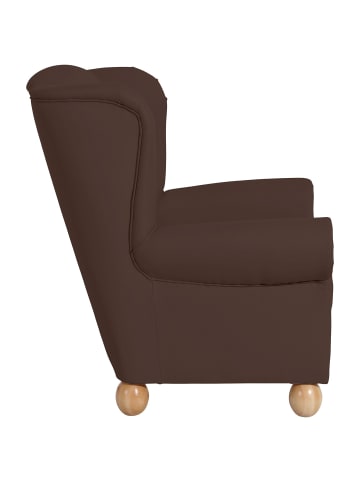 58 aufm Kessel OHRENBACKENSESSEL Kasha Bezug Kunstleder Buche natur / braun