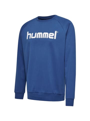 Hummel Logoprint Sport Sweatshirt Pullover mit Raglanärmel in Blau-2