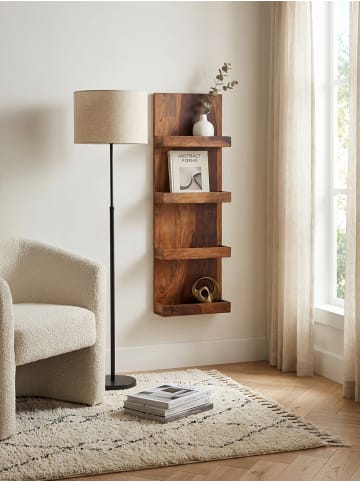 KADIMA DESIGN Sheesham Massivholz Wandregal, handgefertigtes Regal mit Klarlack